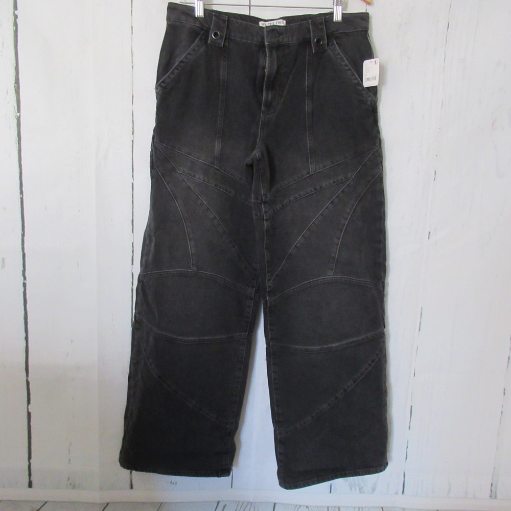 NEW We The Free People Jeans 29 Mid Rise Boyfriend Baggy Moto Unknown Reasons